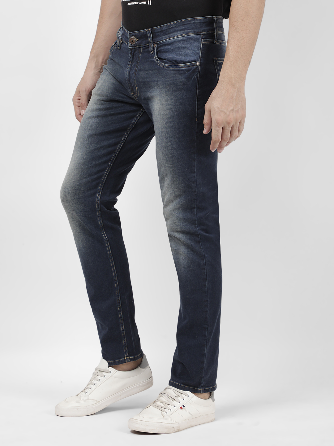 Numero Uno Men Solid Blue Jeans